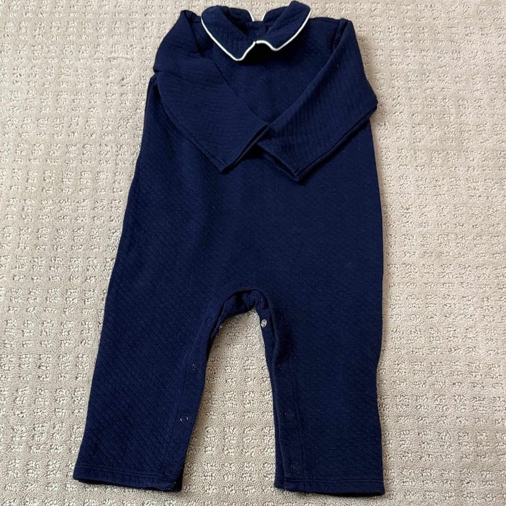 Janie and Jack Baby Quilted One-Piece Navy Blue